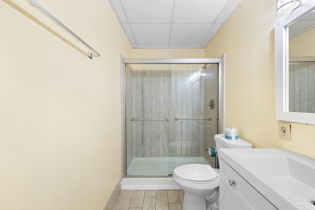 999 Ft Pickens Rd Unit 108, Pensacola Beach, FL 32561 - full bath with a drop ceiling, a stall shower, toilet, and vanity