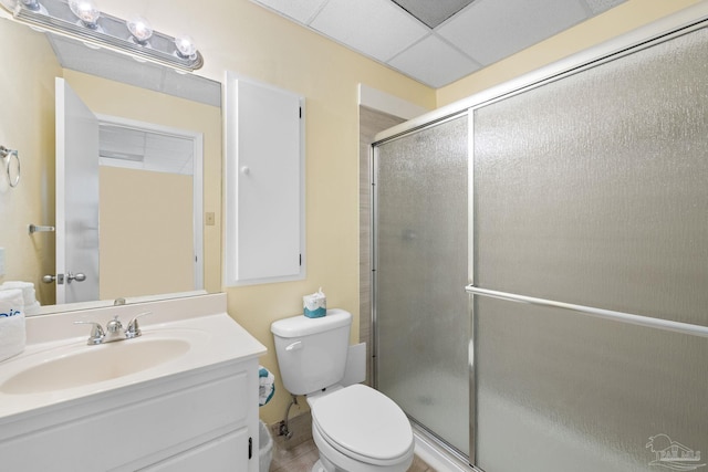 999 Ft Pickens Rd Unit 108, Pensacola Beach, FL 32561 - full bathroom featuring a stall shower, toilet, and vanity