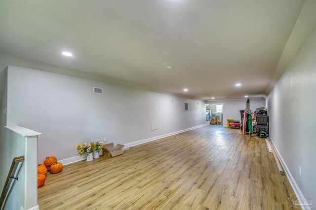 6126 E Fence Rd, Pensacola, FL 32526 - rec room with light wood-style floors and recessed lighting