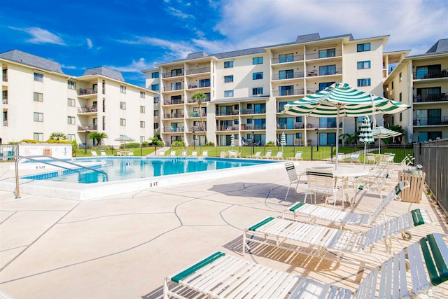 view of pool with a patio area