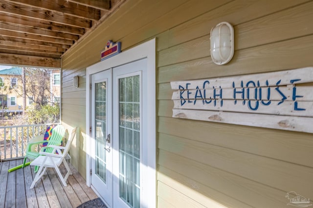 deck featuring french doors