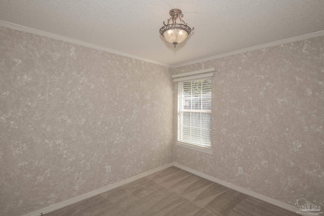 4416 Bellwood Cir, Pace, FL 32571 - carpeted empty room with baseboards, a textured ceiling, and ornamental molding