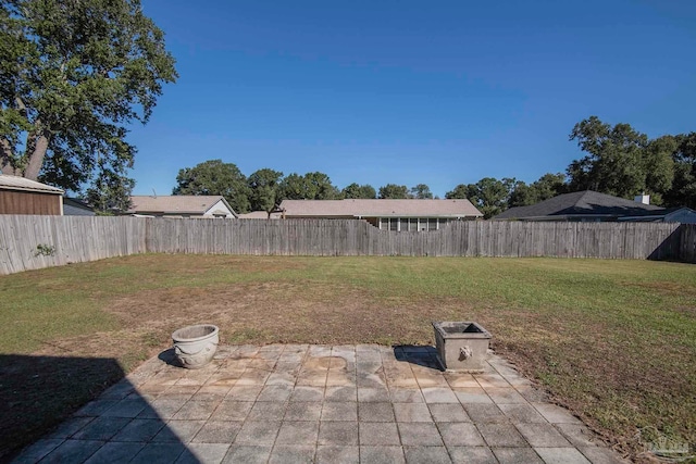 view of yard with a patio area