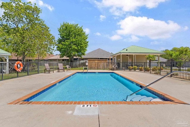 view of pool featuring a patio