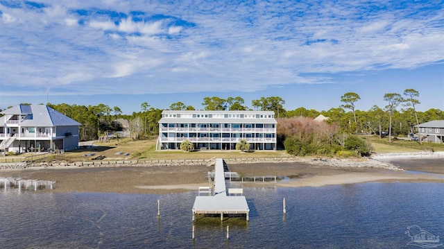 exterior space featuring a dock