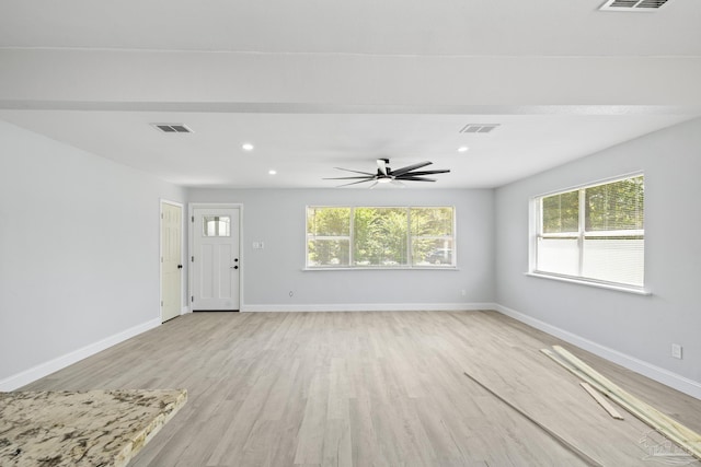 1029 Kearny Dr, Pensacola, FL 32505 - unfurnished living room featuring baseboards, visible vents, and light wood-type flooring