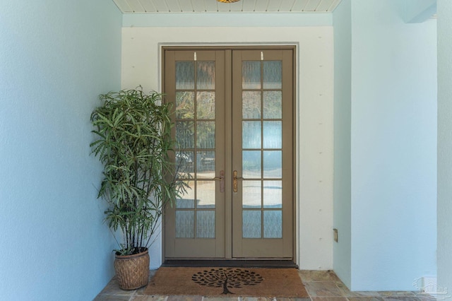 entrance to property with french doors