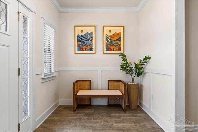 1412 Areca Palm Dr, Gulf Breeze, FL 32563 - living area with ornamental molding and wood finished floors