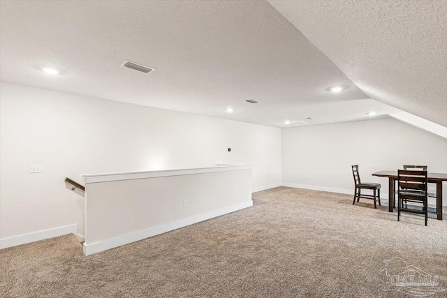 1412 Areca Palm Dr, Gulf Breeze, FL 32563 - bonus room with carpet floors, a textured ceiling, recessed lighting, and vaulted ceiling