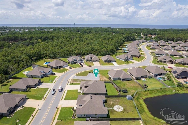 1412 Areca Palm Dr, Gulf Breeze, FL 32563 - aerial overview of property's location featuring a nearby body of water and nearby suburban area