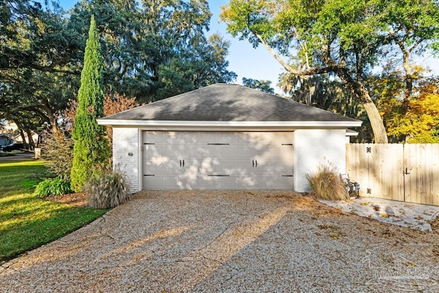 view of garage