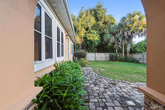 view of yard featuring a patio