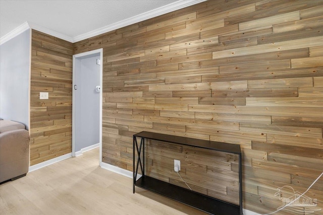 931 Pocahontas Dr, Ft Walton Beach, FL 32547 - room details with wood-type flooring, ornamental molding, and wooden walls