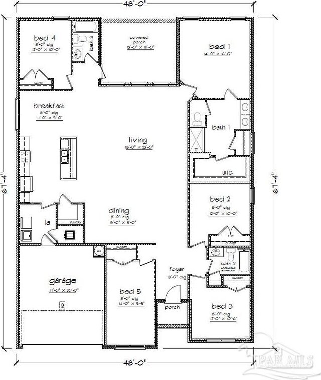 8815 Longmont Way, Milton, FL 32583 - floor plan
