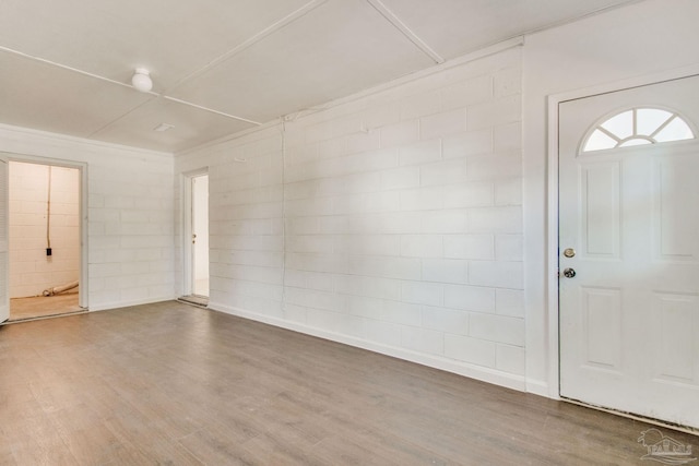 foyer entrance featuring hardwood / wood-style floors