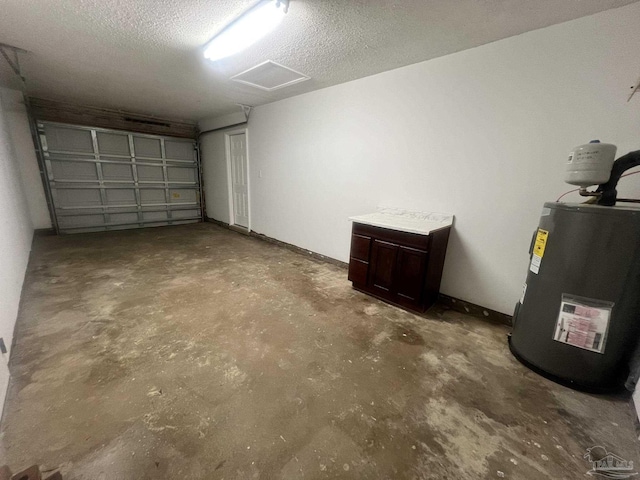 garage with electric water heater