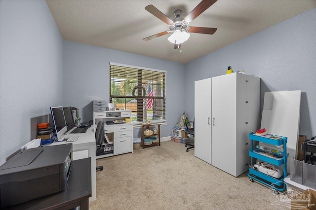 3920 Shady Grove Dr, Pace, FL 32571 - office area featuring ceiling fan and light colored carpet