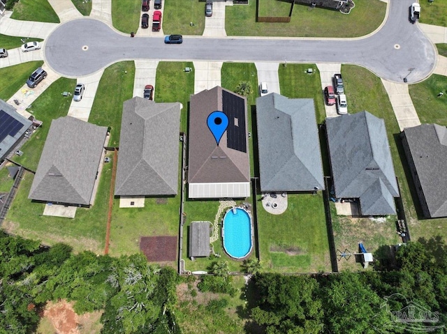 3920 Shady Grove Dr, Pace, FL 32571 - aerial view of property's location featuring a pool and nearby suburban area