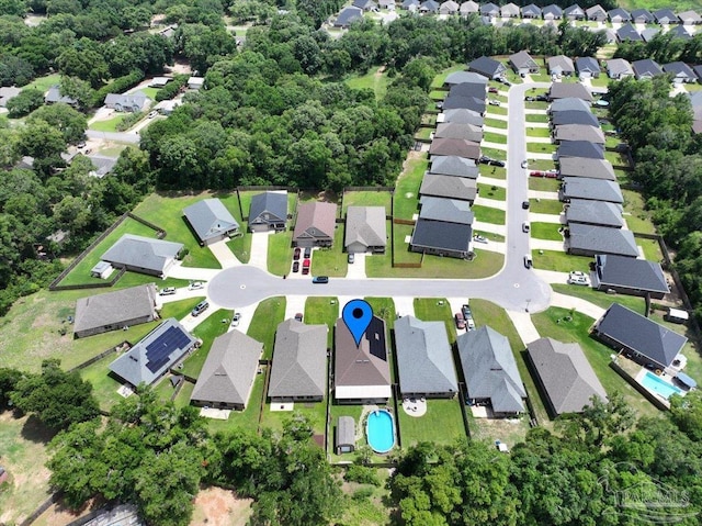 3920 Shady Grove Dr, Pace, FL 32571 - aerial overview of property's location with nearby suburban area and a pool area