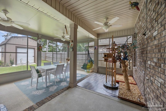 3920 Shady Grove Dr, Pace, FL 32571 - sunroom / solarium featuring a ceiling fan and outdoor dining area