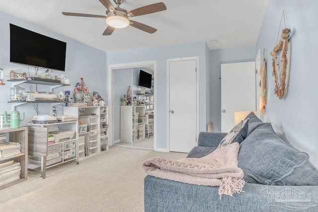 10443 Gulf Beach Hwy Unit 1, Pensacola, FL 32507 - sitting room with ceiling fan and carpet