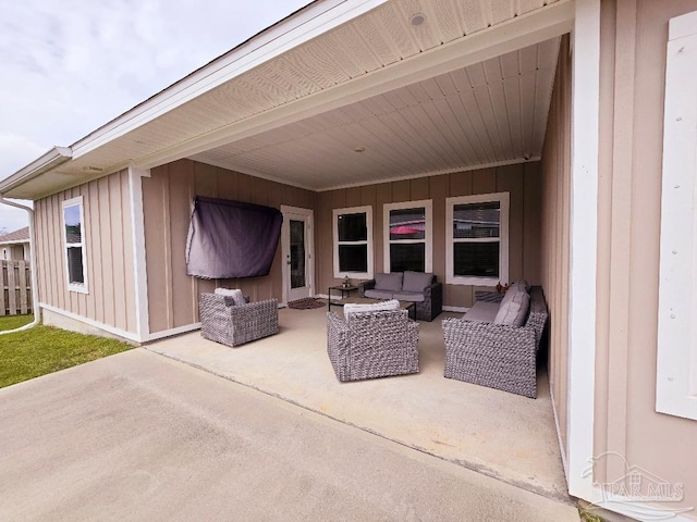 view of patio / terrace with an outdoor hangout area