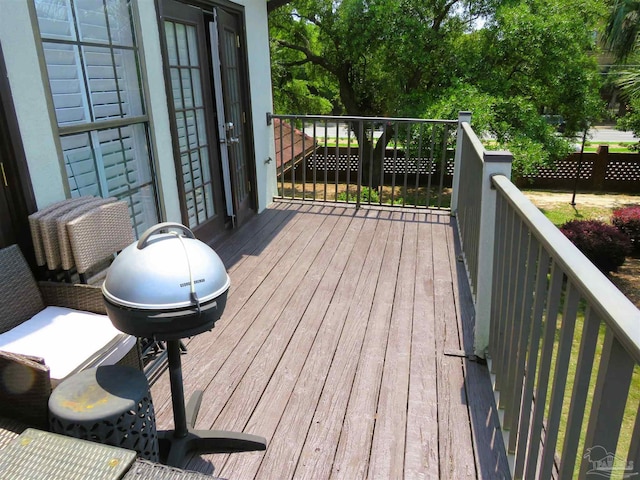 deck with grilling area