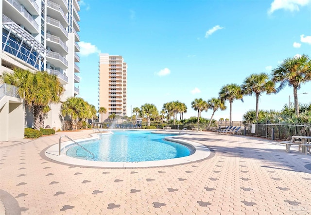 view of pool with a patio