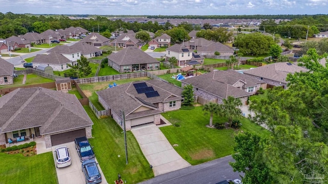aerial view of residential area