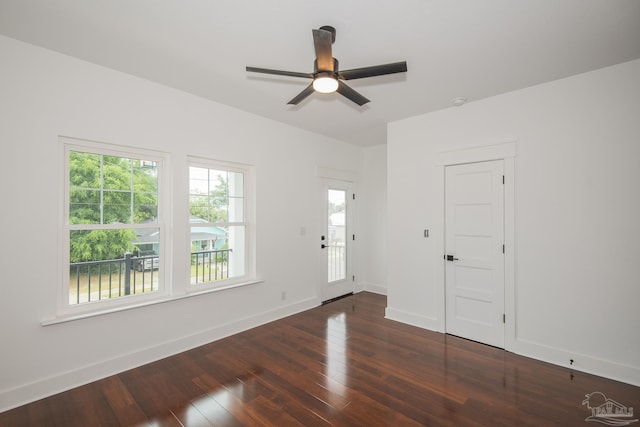 502 W Gregory St, Pensacola, FL 32502 - empty room with hardwood / wood-style floors, a ceiling fan, and baseboards