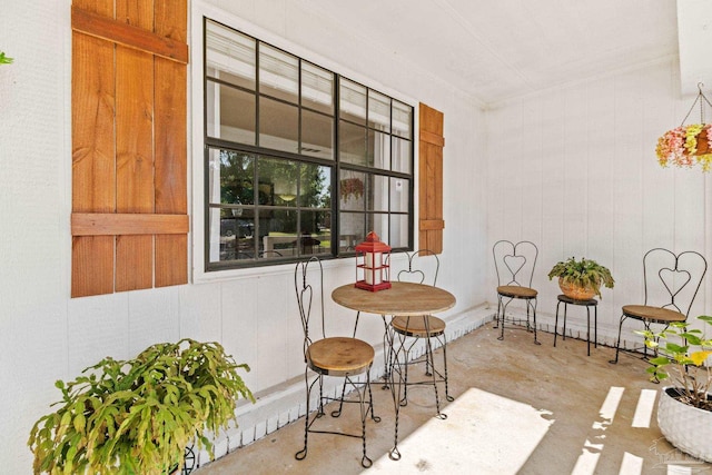 interior space with covered porch