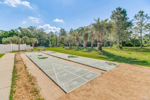 3881 Windsor Castle Blvd, Milton, FL 32583 - view of property's community with shuffleboard and view of wooded area