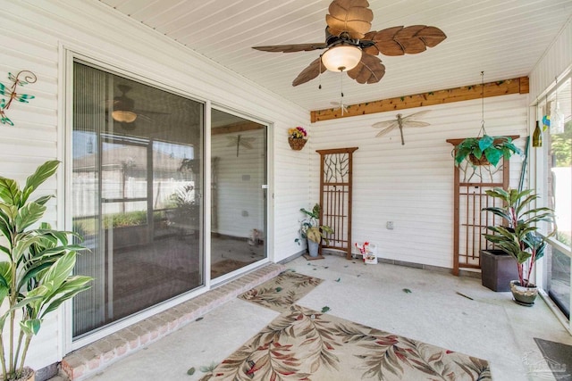 3881 Windsor Castle Blvd, Milton, FL 32583 - unfurnished sunroom featuring ceiling fan