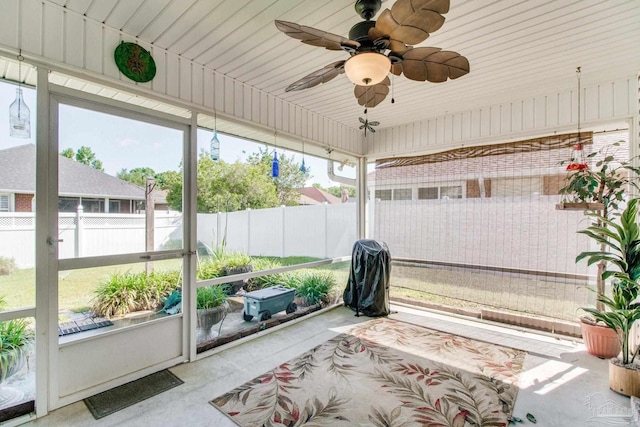 3881 Windsor Castle Blvd, Milton, FL 32583 - sunroom / solarium featuring a ceiling fan