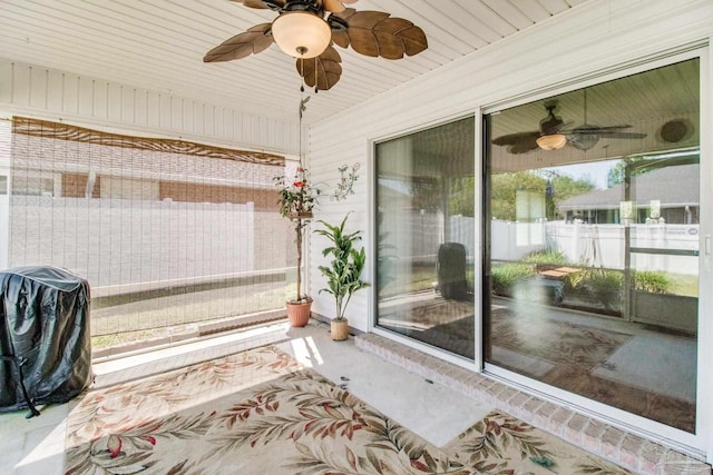 3881 Windsor Castle Blvd, Milton, FL 32583 - sunroom / solarium featuring a ceiling fan