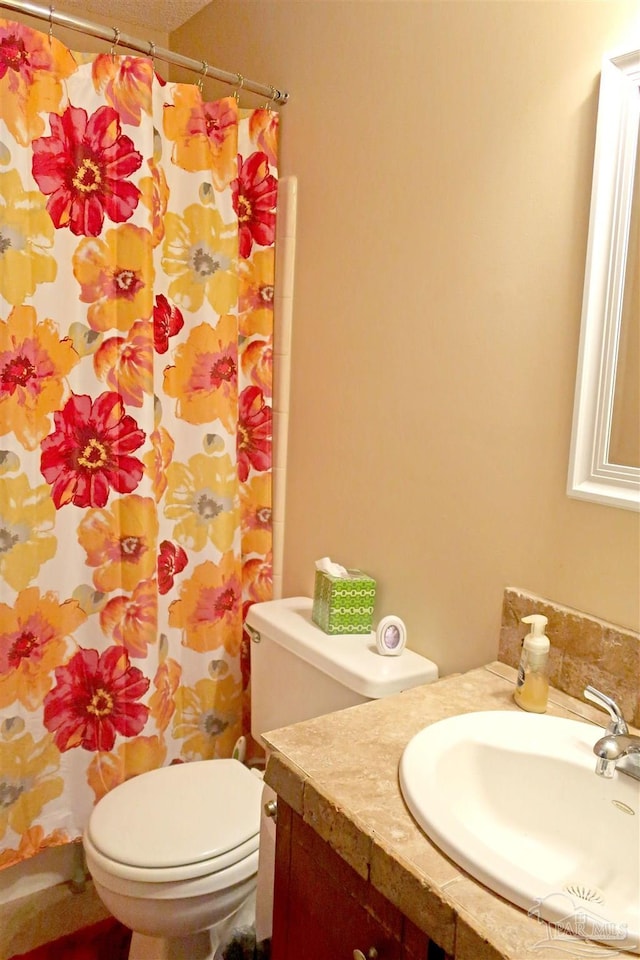 6150 Forest Pines Dr, Pensacola, FL 32526 - full bath with vanity, toilet, and a shower with curtain