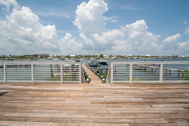 deck with a water view