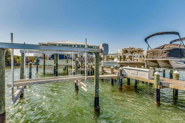 17290 Perdido Key Dr Unit A1, Pensacola, FL 32507 - dock area featuring boat lift and a water view