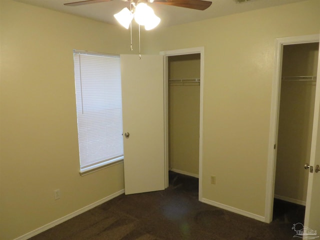 unfurnished bedroom with ceiling fan