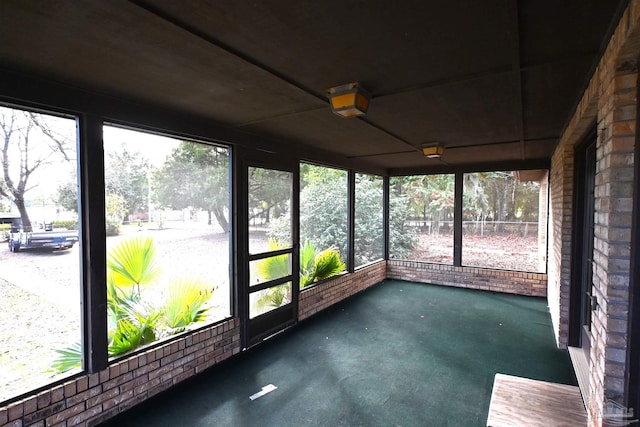 view of unfurnished sunroom