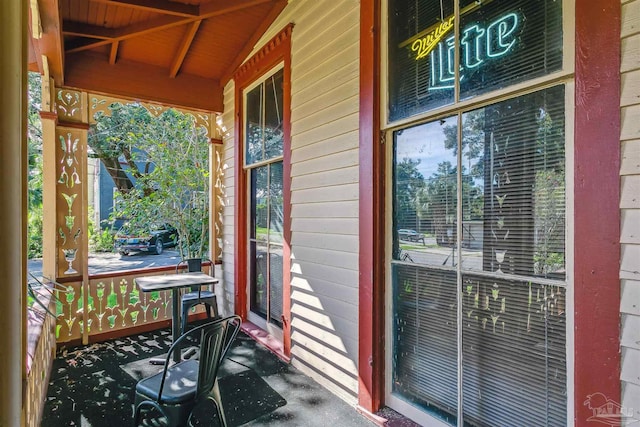 exterior space featuring covered porch