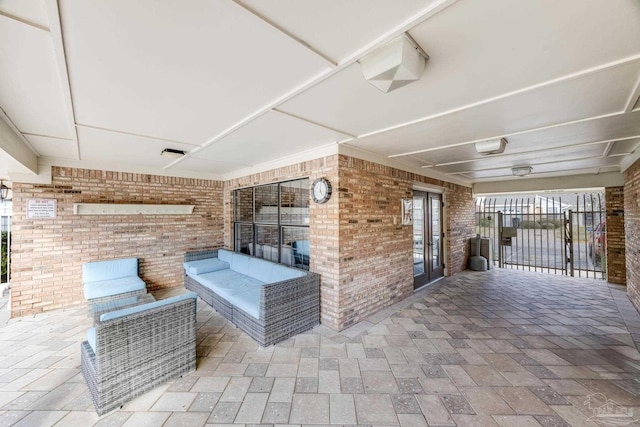 view of patio featuring french doors