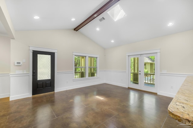 7515 Whiting Acres Ln, Milton, FL 32570 - foyer entrance with wainscoting, french doors, and recessed lighting