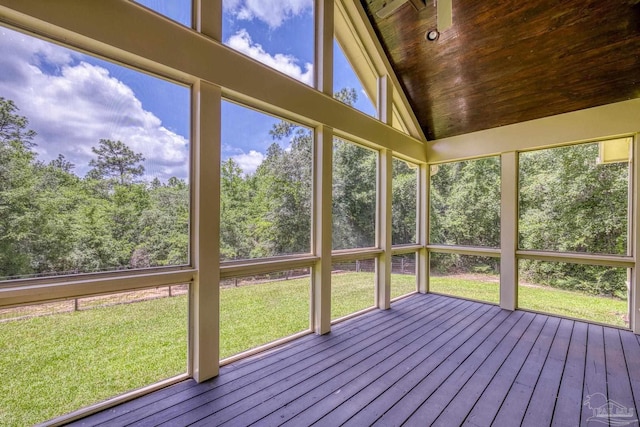 7515 Whiting Acres Ln, Milton, FL 32570 - unfurnished sunroom featuring lofted ceiling