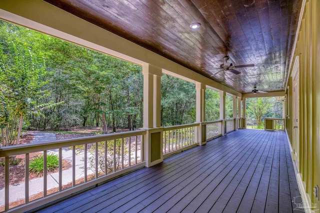 7515 Whiting Acres Ln, Milton, FL 32570 - wooden terrace featuring ceiling fan