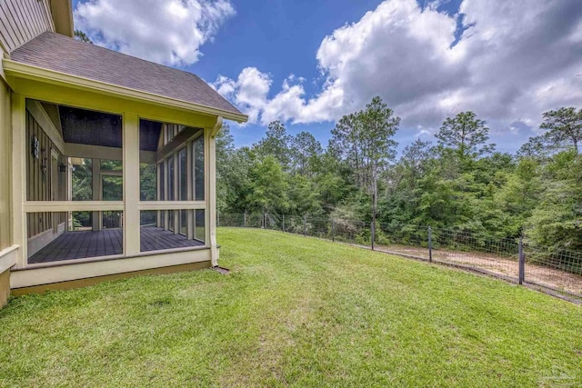 7515 Whiting Acres Ln, Milton, FL 32570 - view of yard featuring a sunroom and a wooded view