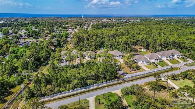 bird's eye view with a view of trees and a residential view