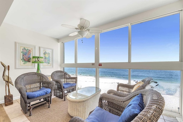 1007 W Beach Blvd Unit 53, Gulf Shores, AL 36542 - sunroom featuring view of water and beach