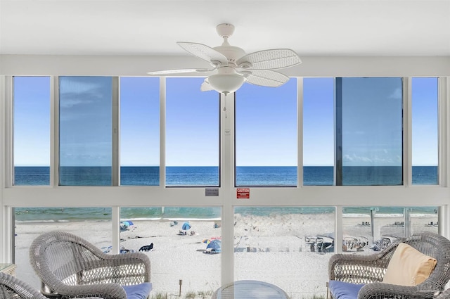 1007 W Beach Blvd Unit 53, Gulf Shores, AL 36542 - sunroom with view of water and beach and plenty of natural light