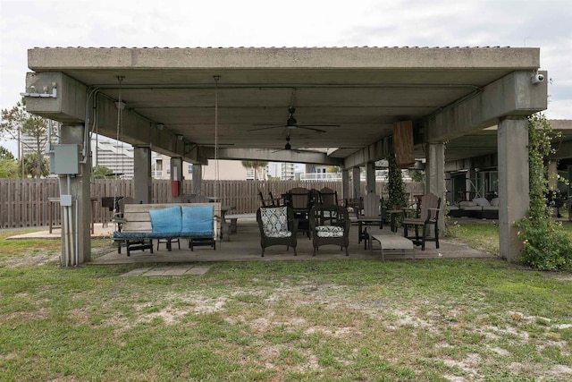 16310 Perdido Key Dr Unit 13A, Pensacola, FL 32507 - view of patio with a ceiling fan and an outdoor living space